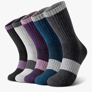 🆕 Wool Socks for Women - Hiking Womens Socks 5 Pairs, Thermal